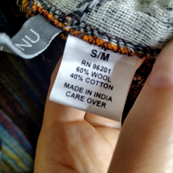 ANU Bohemian Art to Wear Shawl Wool Blend Embroidered Gypsy Open Coat Jacket S/M - Picture 8 of 9